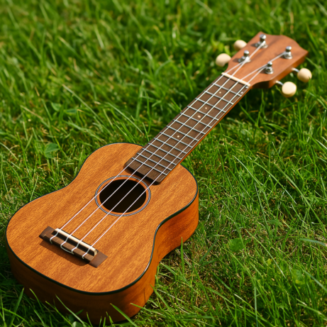 ukulele v trávě